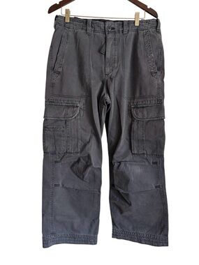 Abercrombie & Fitch Men’s Baggy Cargo Pants | Gray 32 x 28 Workwear Gorpcore
